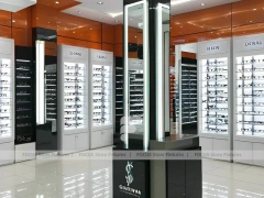 Blush Accent Optical Mall Display with Column Display Modules