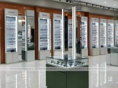 Blush Accent Optical Mall Display with Open Mall Showcase