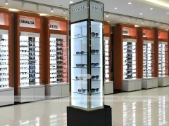 Blush Accent Optical Mall Display with Open Mall Showcase