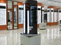 Blush Accent Optical Mall Display with Open Mall Showcase