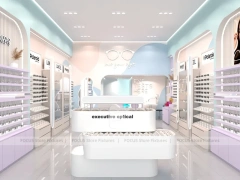 Blush Accent Optical Storefront Concept with Rounded Entry Portal