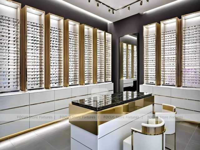 Blush Arc Eyewear Styling Room with Arched Display Alcoves