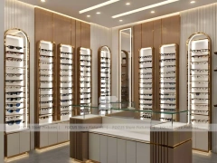 Boutique Bronze Eyewear Boutique Hall with Framed Wall Cabinets