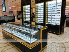 Boutique Bronze Eyewear Boutique Hall with Framed Wall Cabinets
