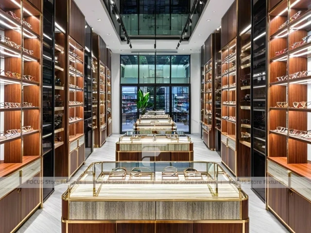 Boutique Bronze Vision Retail Passage with Framed Wall Cabinets