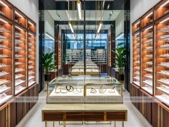 Boutique Bronze Vision Retail Passage with Framed Wall Cabinets