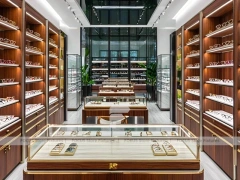 Boutique Bronze Vision Retail Passage with Framed Wall Cabinets