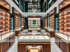 Boutique Bronze Vision Retail Passage with Framed Wall Cabinets