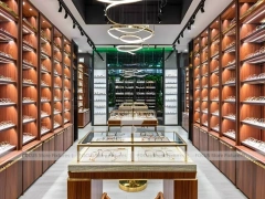 Boutique Bronze Vision Retail Passage with Framed Wall Cabinets
