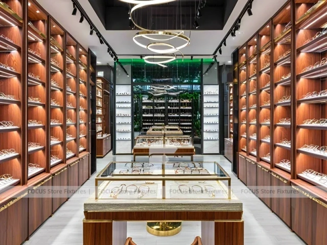 Boutique Bronze Vision Retail Passage with Framed Wall Cabinets