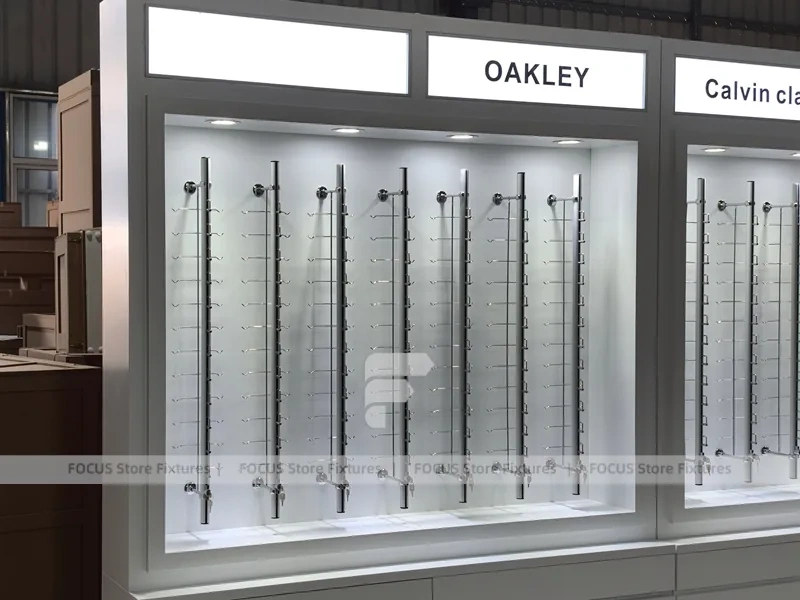 Concept White Optical Concept Fixture with Branded Rail Wall