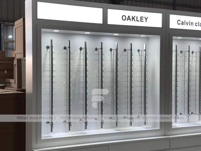 Concept White Optical Concept Fixture with Branded Rail Wall
