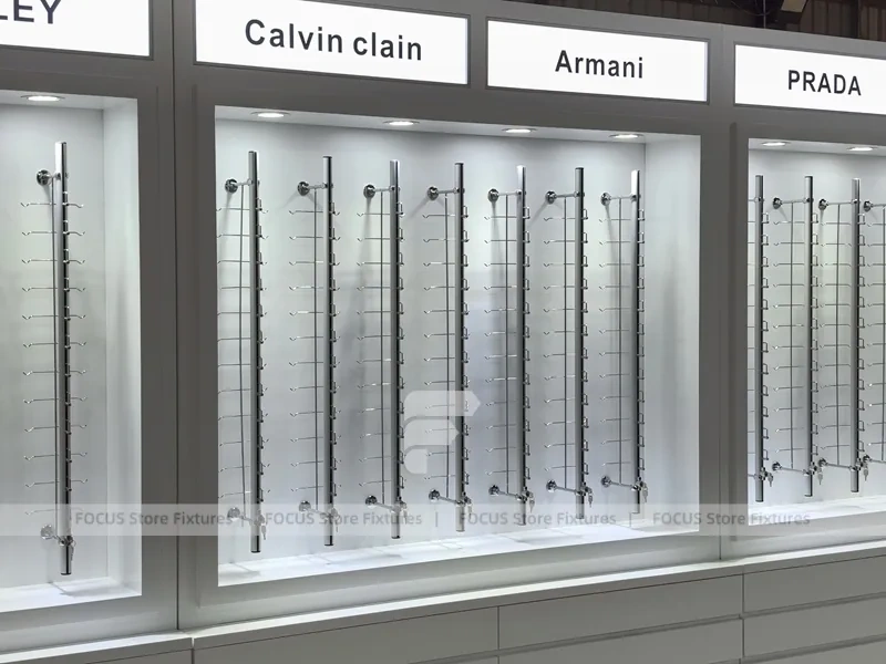 Concept White Optical Concept Fixture with Branded Rail Wall