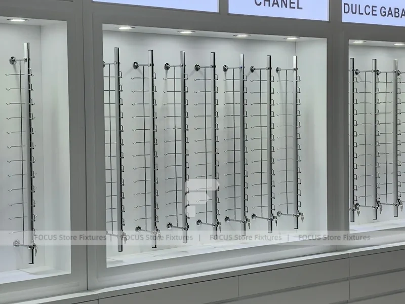 Concept White Optical Concept Fixture with Branded Rail Wall