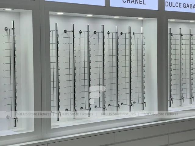 Concept White Optical Concept Fixture with Branded Rail Wall