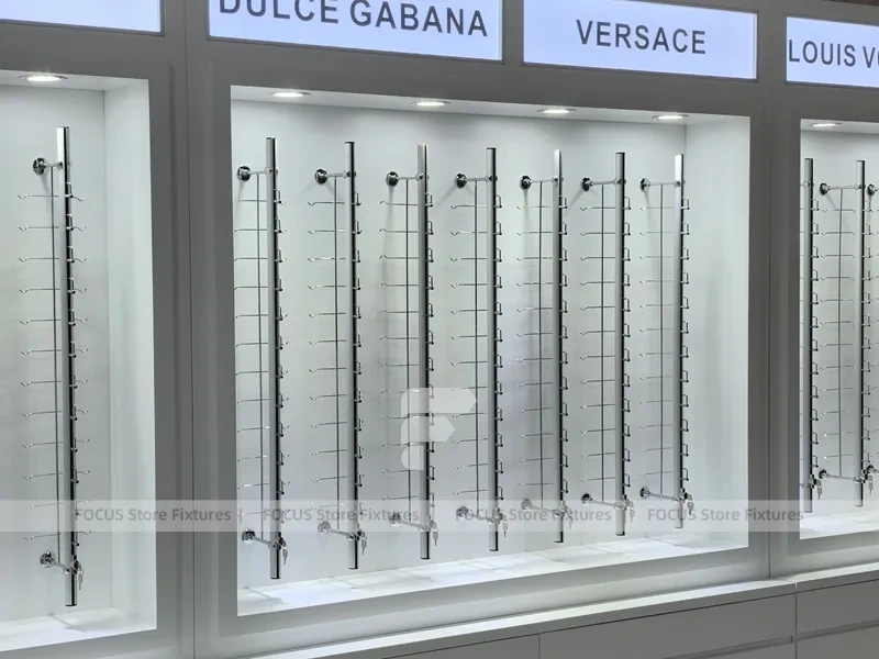 Concept White Optical Concept Fixture with Branded Rail Wall
