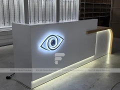 Concept White Optical Concept Fixture with Branded Rail Wall