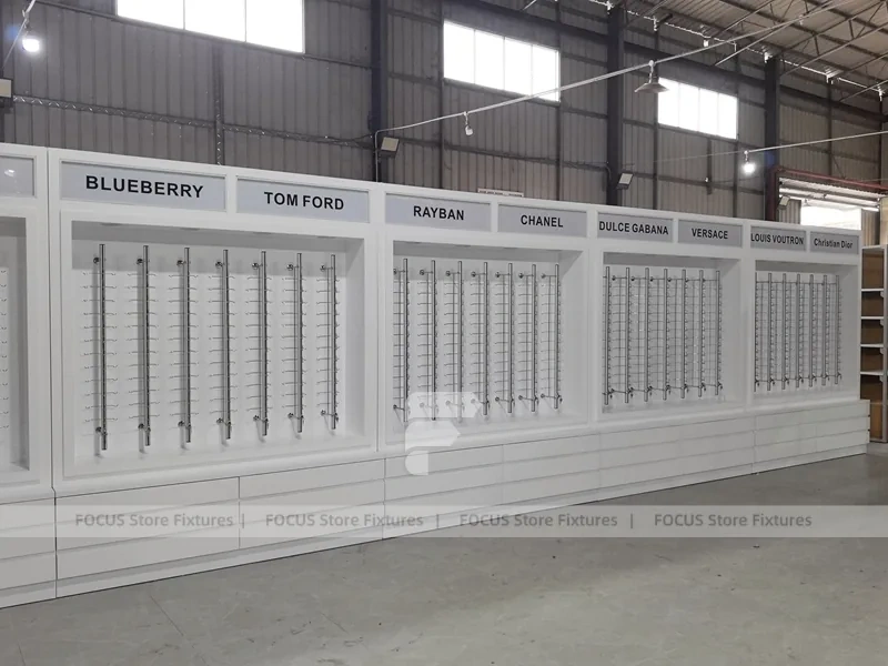Concept White Optical Concept Fixture with Branded Rail Wall