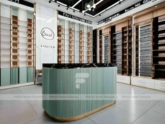 Consultation White Eyewear Service Lounge with Round Meeting Table