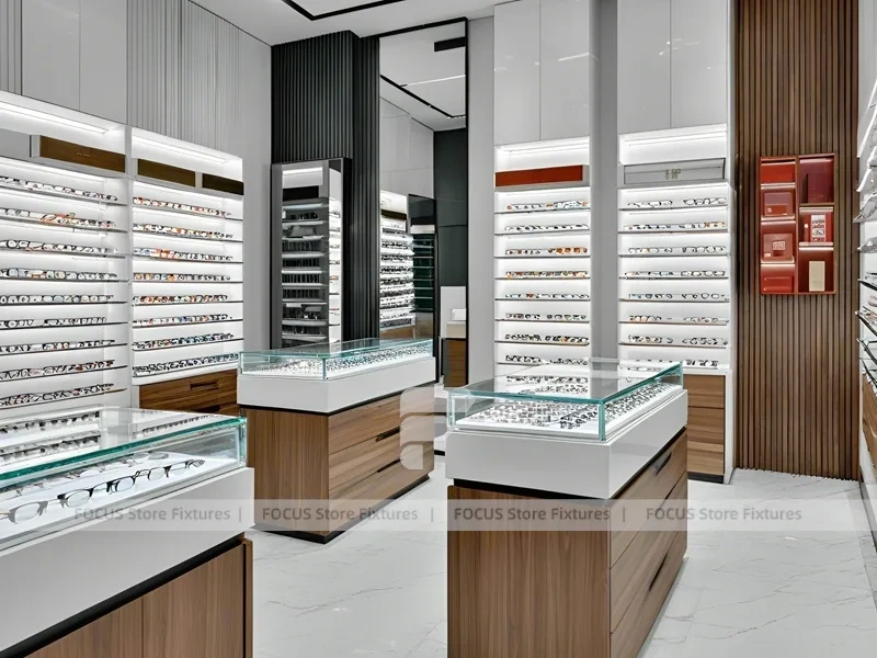 Contemporary White Optical Modular Interior with Modular Counter Cluster