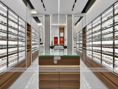 Contemporary White Optical Modular Interior with Modular Counter Cluster