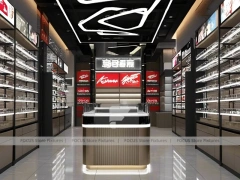 Dark Luxe Optical Luxury Boutique with Sculpted Island Counter