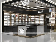 Dark Luxe Vision Flagship Interior with Sculpted Island Counter