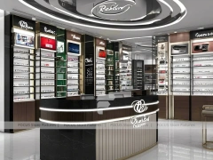 Dark Luxe Vision Flagship Interior with Sculpted Island Counter