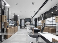 Design Studio Eyewear Consultation Interior with Teal Reception Corner