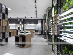 Design Studio Eyewear Consultation Interior with Teal Reception Corner