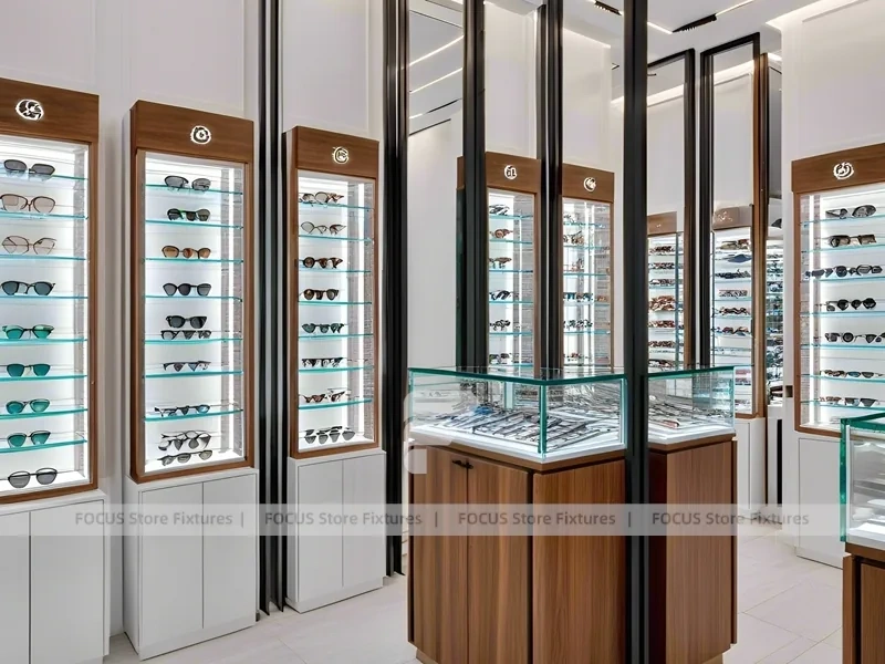Emerald Detail Eyewear Frame Gallery with Red Accent Portal