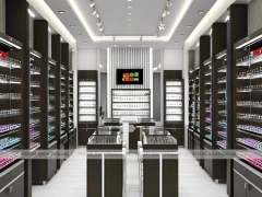 Emerald Luxe Vision Retail Showcase with Teal Framed Wall Display
