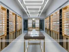Gold Accent Optical Corridor Gallery for Premium Eyewear Boutique