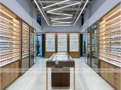 Gold Accent Optical Corridor Gallery for Premium Eyewear Boutique