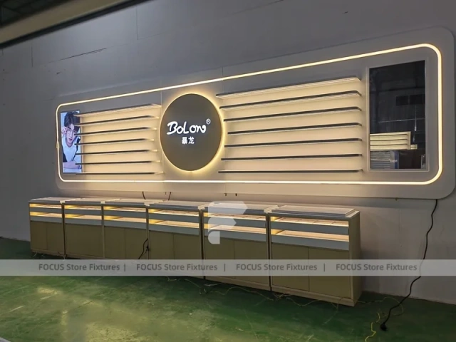 Gold Accent Optical Fixture System with Modular Wall Set