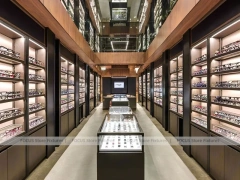 Gold Accent Optical Loft Gallery with Double-Height Display Grid
