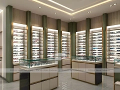 Golden Corridor Vision Retail Passage with Warm Accent Facade