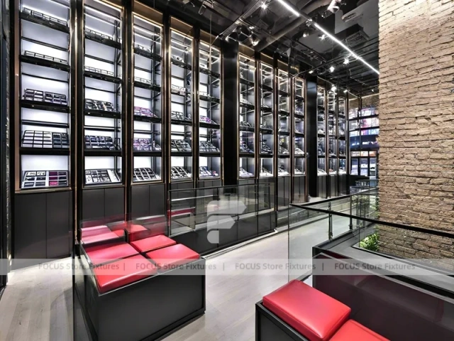 Industrial Loft Vision Display Loft with Brick Accent Walkway