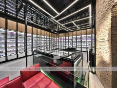 Industrial Loft Vision Display Loft with Brick Accent Walkway