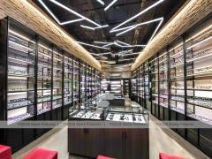 Loft Steel Eyewear Urban Showroom with Steel-Framed Wall Cabinets