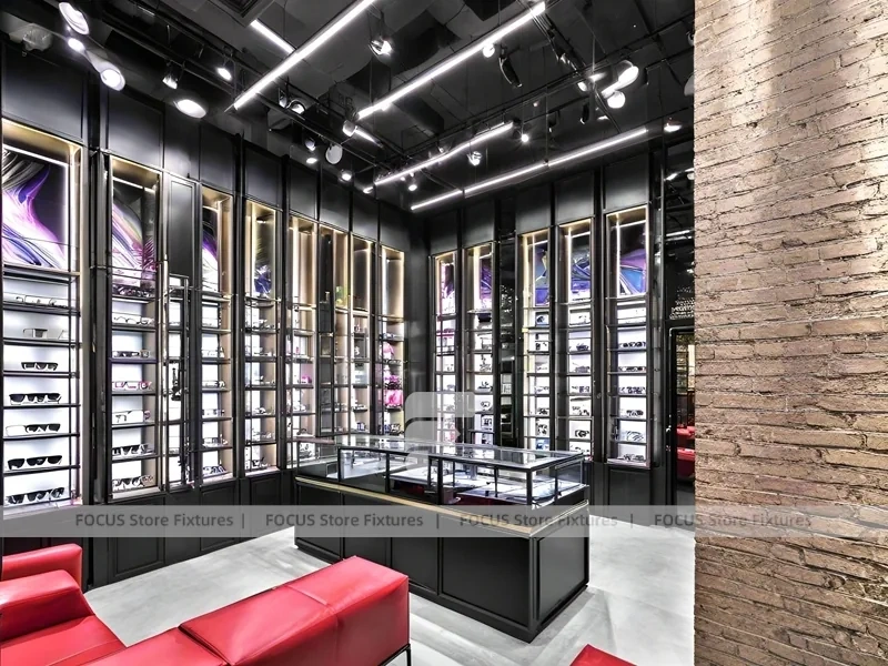 Loft Steel Optical Loft Gallery with Steel-Framed Wall Cabinets