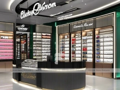 Luxury Black Optical Luxury Boutique with Curved Reception Showcase