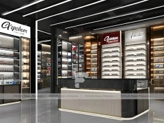 Luxury Black Vision Flagship Interior for Premium Eyewear Boutique