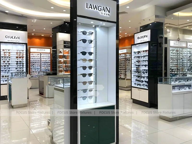 Mall Orange Eyewear Column Gallery with Open Mall Showcase