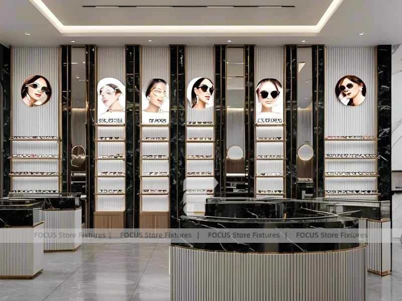 Mint Accent Vision Retail Studio with Fluted Mint Counter