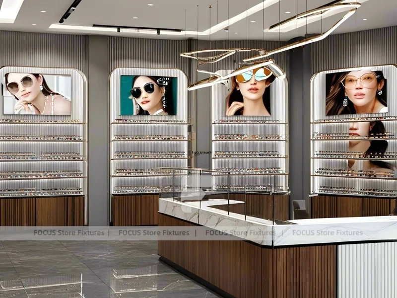 Mint Accent Vision Retail Studio with Fluted Mint Counter