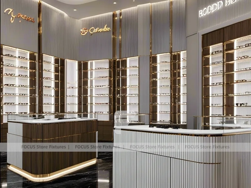 Mint Accent Vision Retail Studio with Fluted Mint Counter