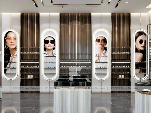 Mint Accent Vision Retail Studio with Fluted Mint Counter