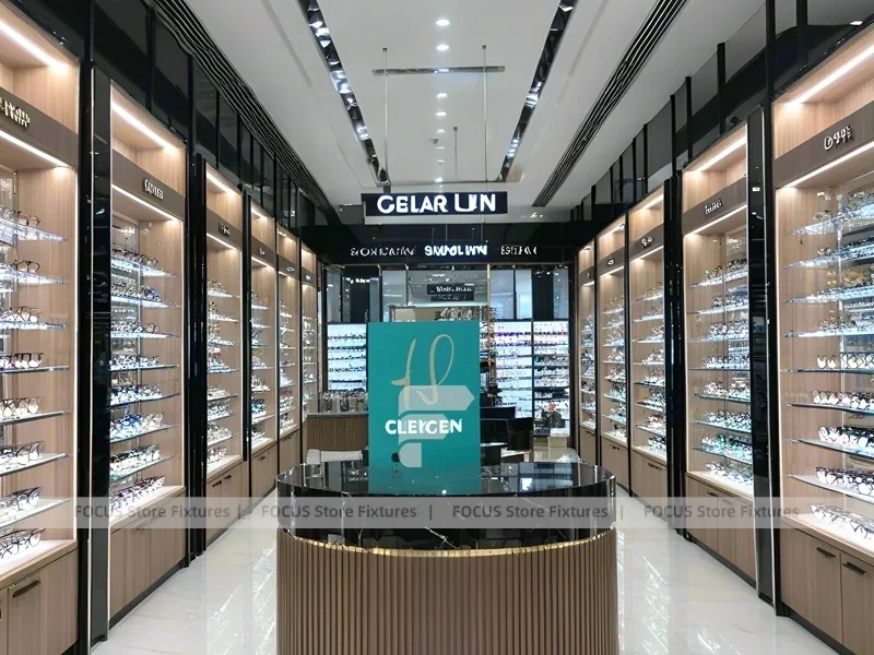 Mint Bronze Eyewear Gallery Interior with Consultation Corner Seating