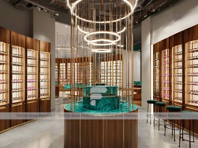 Mint Bronze Vision Retail Showcase with Consultation Corner Seating